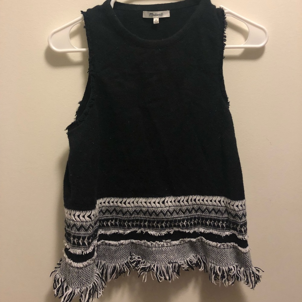 Black shirt with fringe